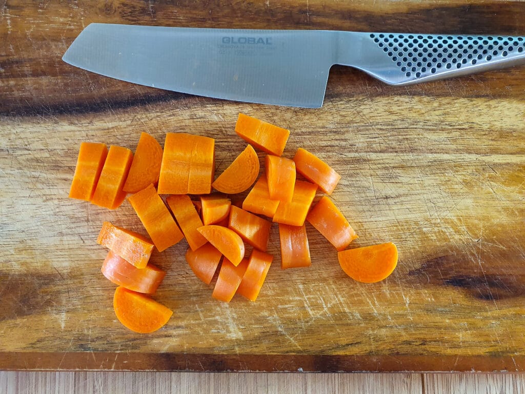 Slow cooker lamb ragu 11 Chopping carrots.