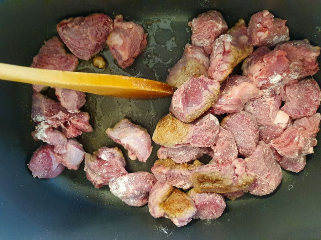 Slow cooker lamb ragu 19 Browning the lamb.